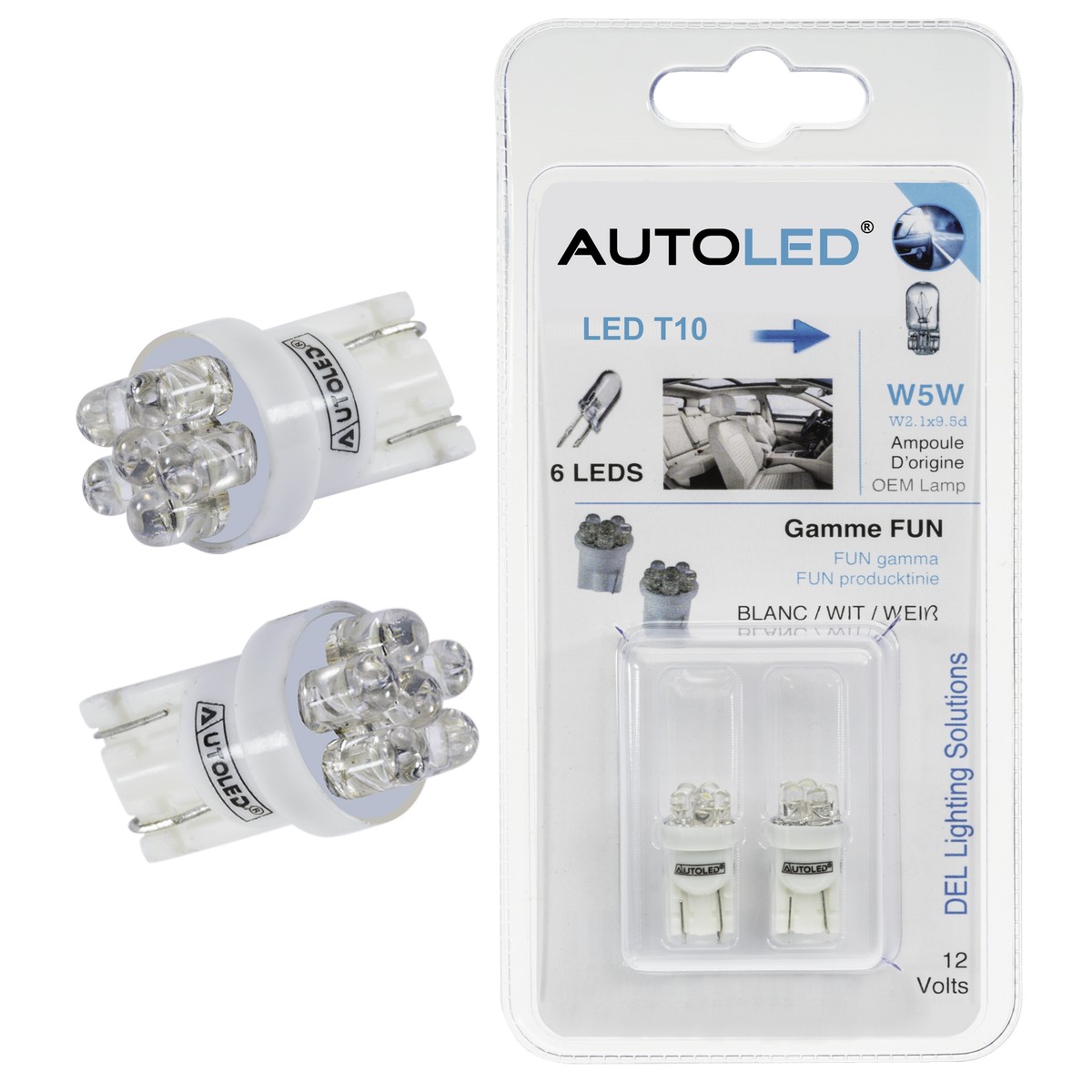 Ampoule LED W5W - T10 Anti-erreur ODB (9 LED) - Auto-piece02