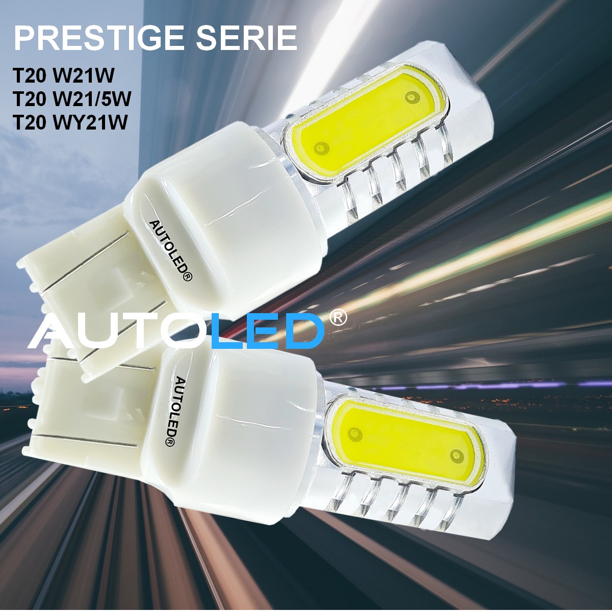 Ampoules T20 W21/5W LED 21 SMD pour Feux de jour 6000K Veilleuse Auto 900LM