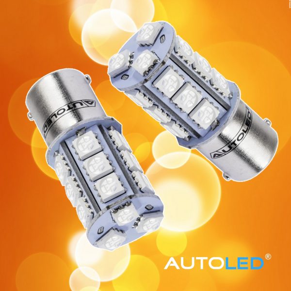 Ampoule LED P21W Orange 💡18 LEDS BA15s / Feux Clignotant