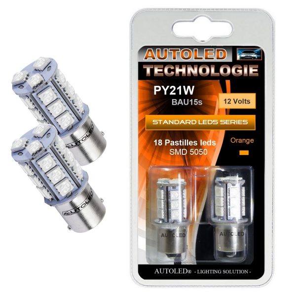 Ampoule LED PY21W Ultra Puissante pour clignotants - Culot BAU15S