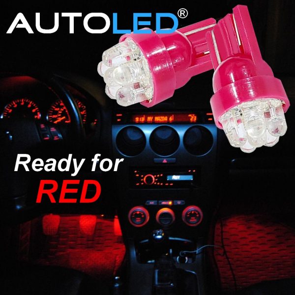ECLAIRAGE TABLEAU DE BORD,10 PCS Red--Ampoule LED COB T10 W5W, 10 pièces,  Signal de voiture 5W5, lampes de lecture pour intérieur Au - Cdiscount Auto