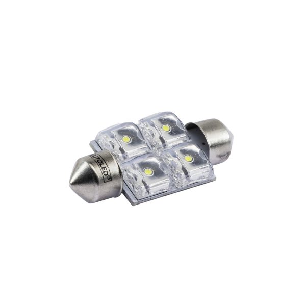 Ampoule C5W LED 36mm / C5W Blanche / Navette 12v 5w /4 Leds