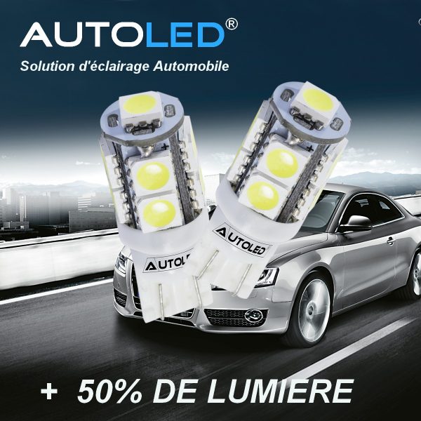 Acheter Ampoule LED COB T10 W5W pour voiture, 10 pièces, feu de  signalisation 12V 7500K, blanc, intérieur de voiture, dôme, lampes de  lecture de plaque d'immatriculation, ampoules latérales à cale
