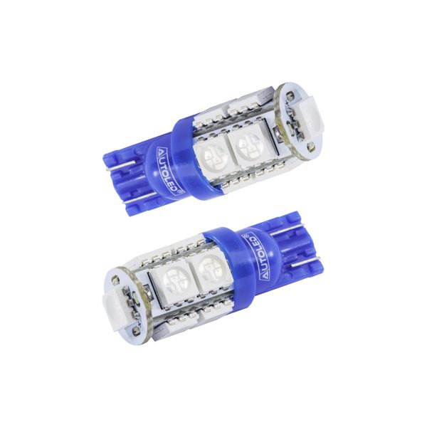YM E-Bright T10 LED Ampoules Bleu, 12V Pas De Polarité 194 168 2825 w5w Ampoule  Led pour Lampes de Lecture de Voiture, Feux de Plaque D'immatriculation,  Plafonniers, Feux Latéraux （10pcs） : 