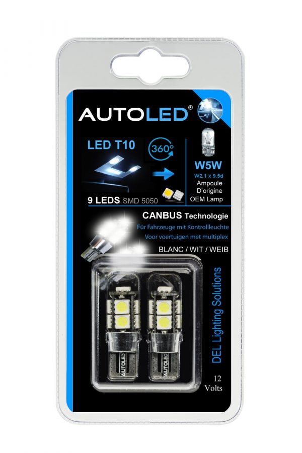 1x Ampoule LED T10 W5W CANbus, Lumière Puissante Blanc PUR 6500K