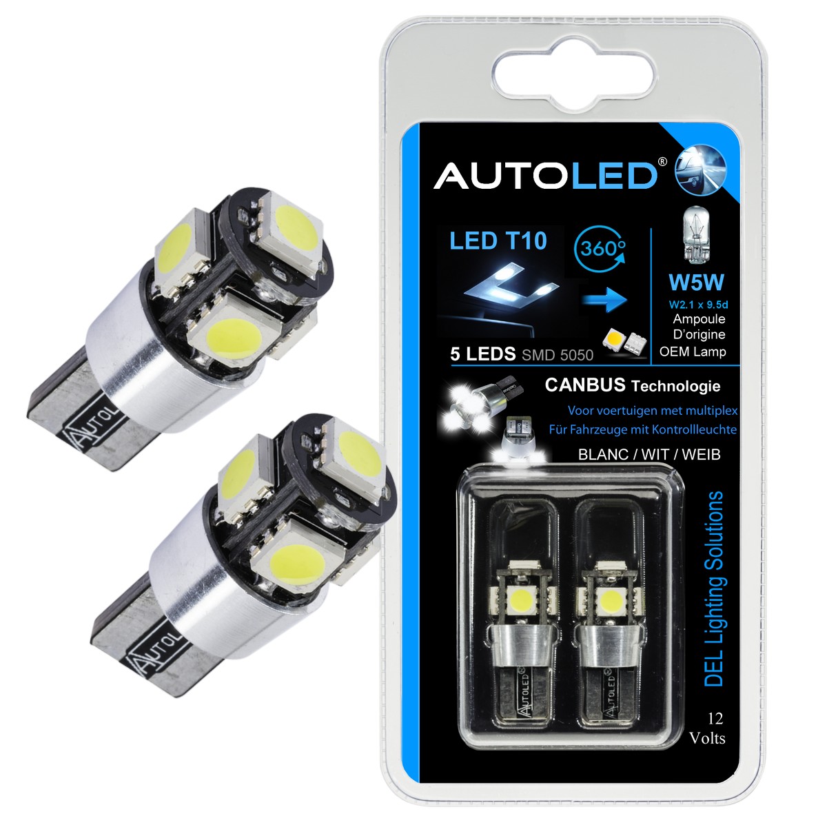 Pack 4 Ampoules LED anti-erreur Veilleuses / Plaque / Interieur