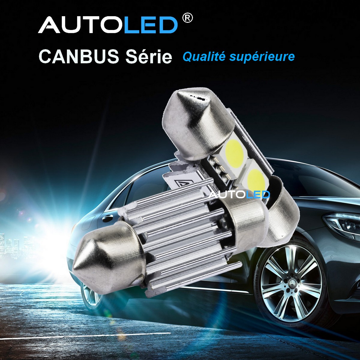 Ampoule T10 LED Canbus 13 SMD Veilleuse 6000K Feux de position W5W Voiture  - Xenon Discount