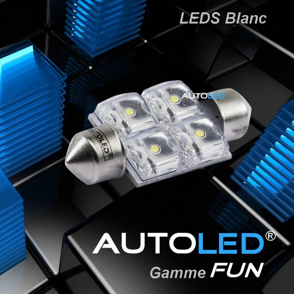 LATRAT 2Pcs Blanc T10 3030 2SMD LED Ampoules de Voiture Lampe Haut  illuminum led feu de position Veilleuses led clignotant pour ampoule plaque  led