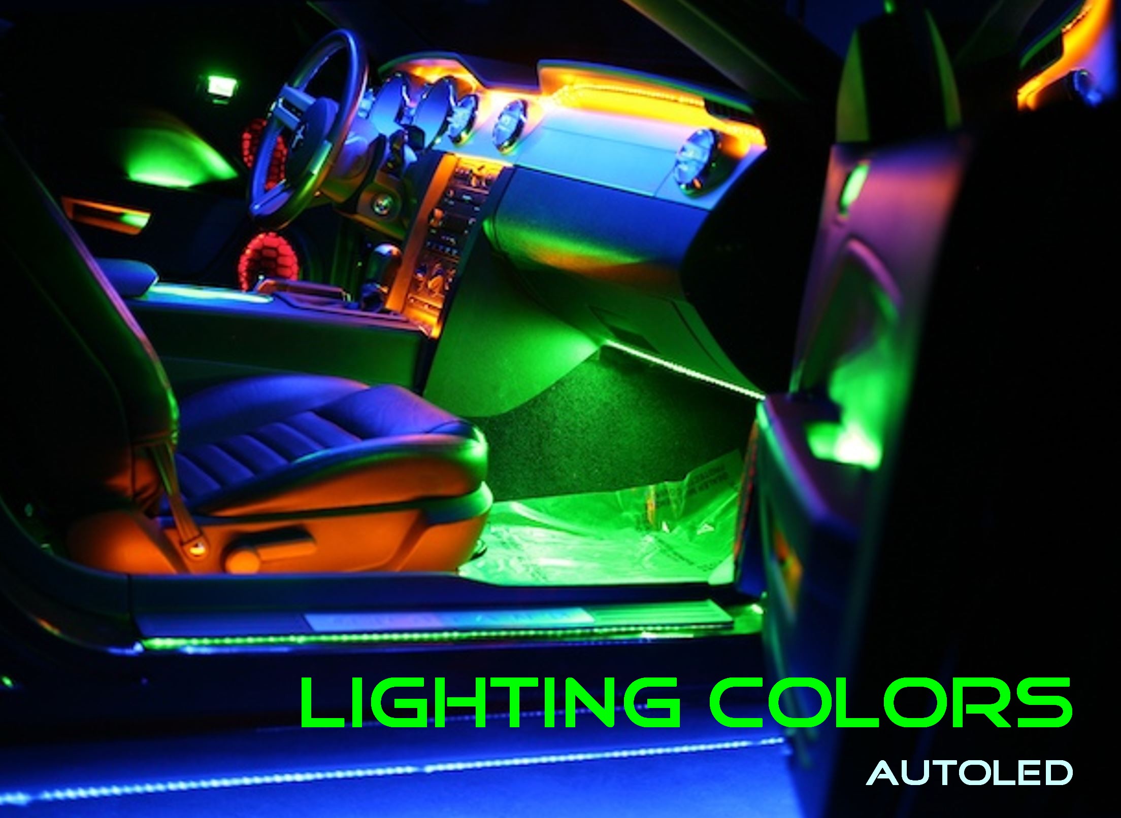 Lampe d'intérieur de voiture à led colorée