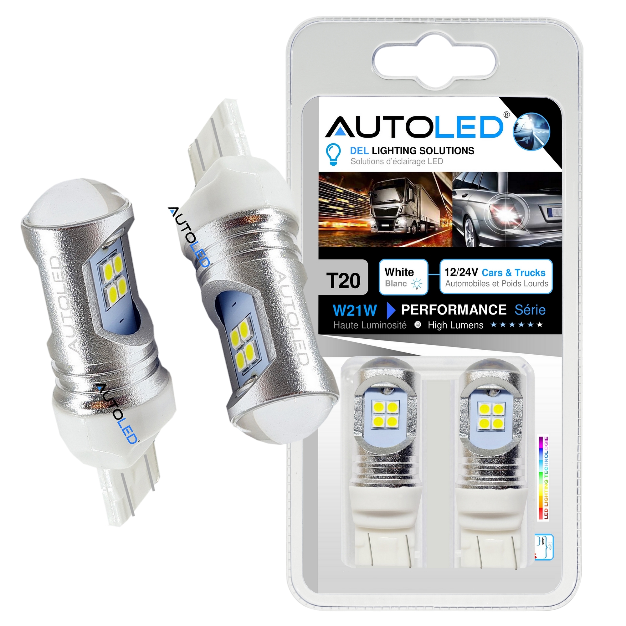 Ampoules LED pour feux de signalisation de voiture, lampe de
