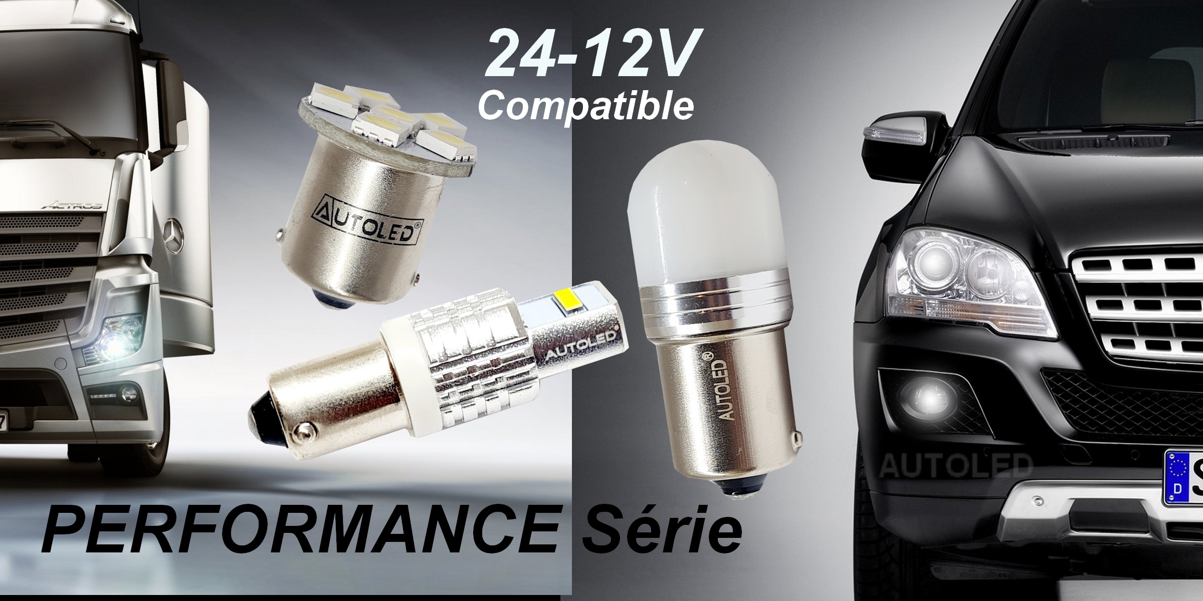 Ampoule H10W LED 24v /12v, Ultra Forte luminosité