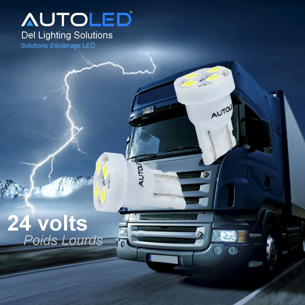 24V LED Haute Puissance 501/W5W/T10/ 507 Ampoules Feu Rechange Pièce Camion  Feu