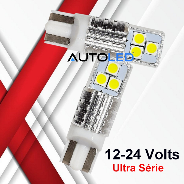 Ampoules W5W T10 LED 24V -32V anti-erreur pour camion et poids lourd